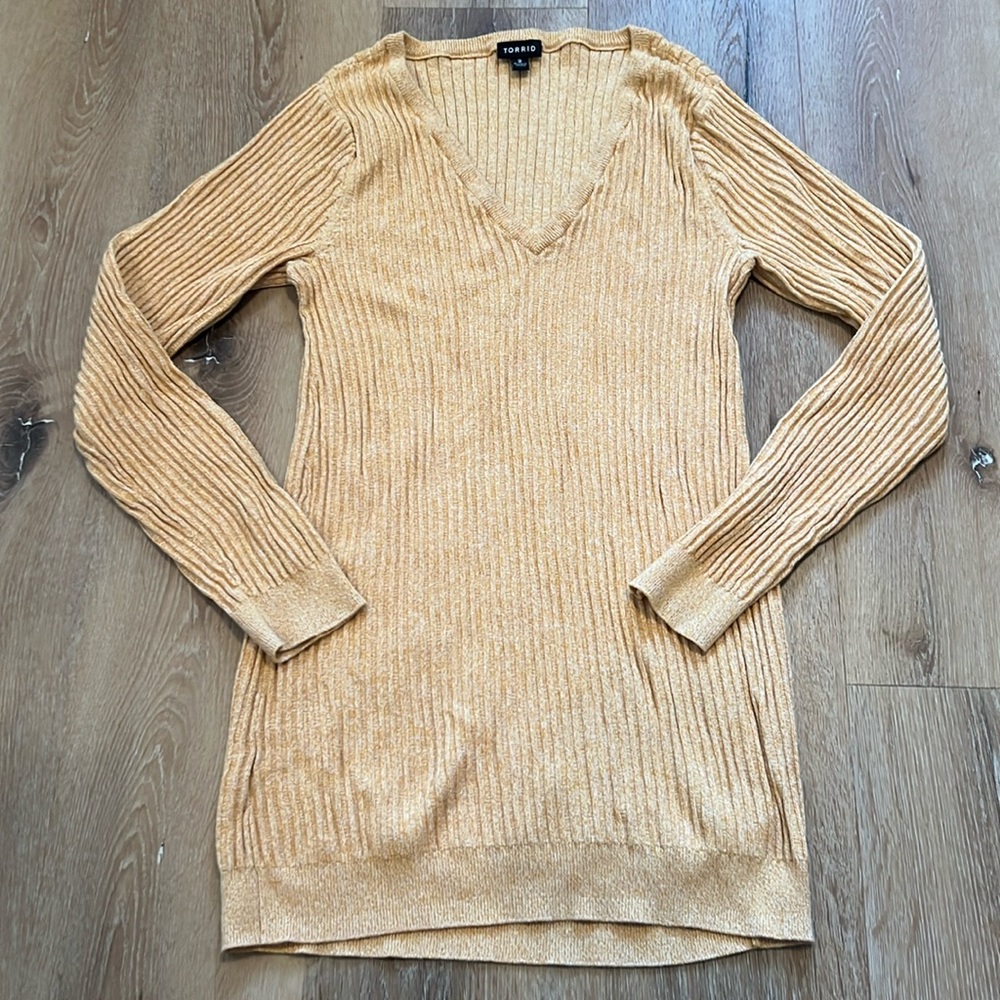 Torrid | V Neck Sweater Fitted Long Sleeve Size 2X
